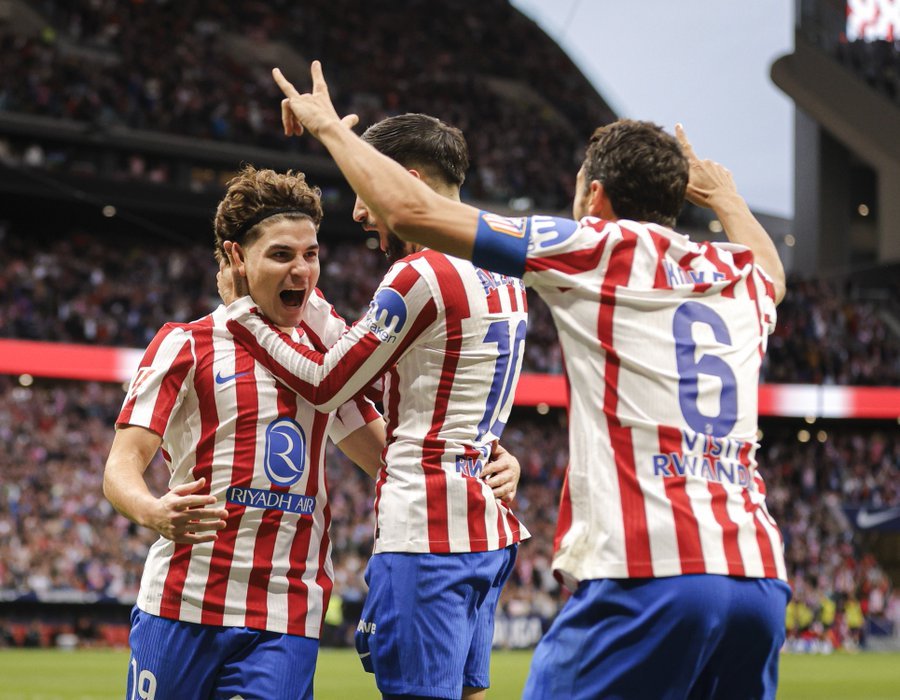 Celebración de Gol Julián Álvarez. Foto de Atlético de Madrid