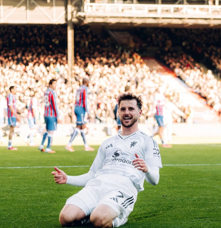 Mason Mount celebrando el segundo gol. Foto: Manchester United.
