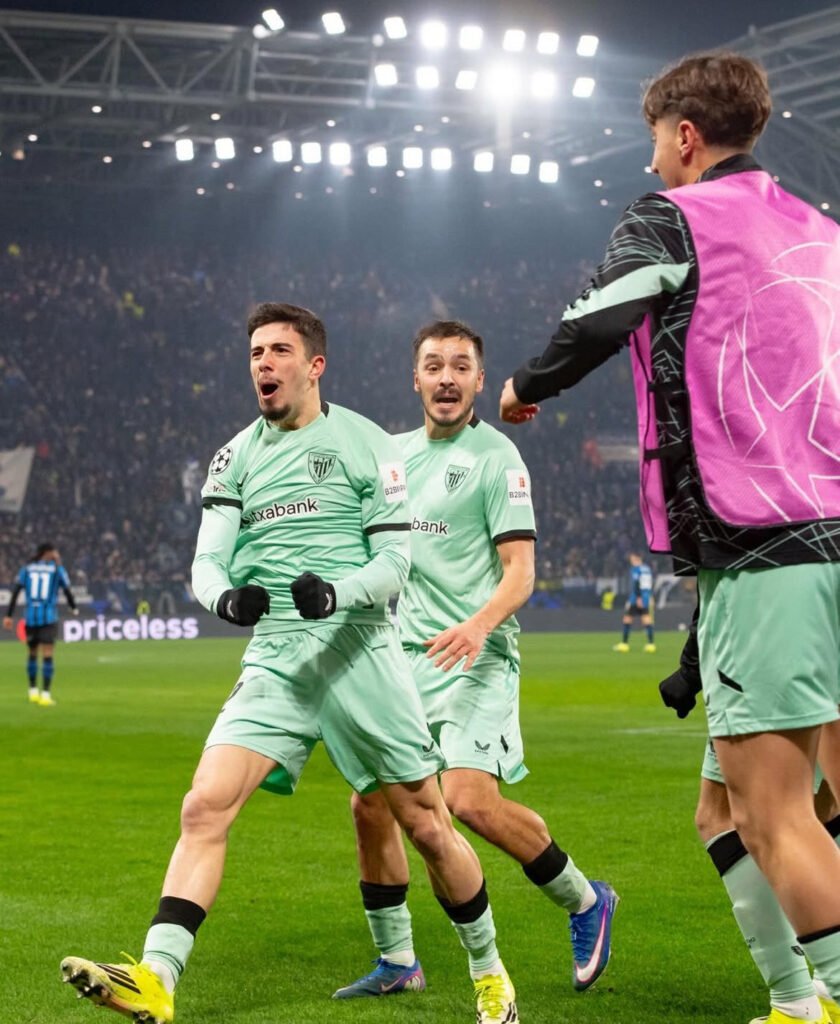 Celebración de Nico Serrano del segundo gol del Athletic Club. Foto de Athletic Club.