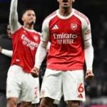 Gabriel celebrando la victoria. Foto de Arsenal.