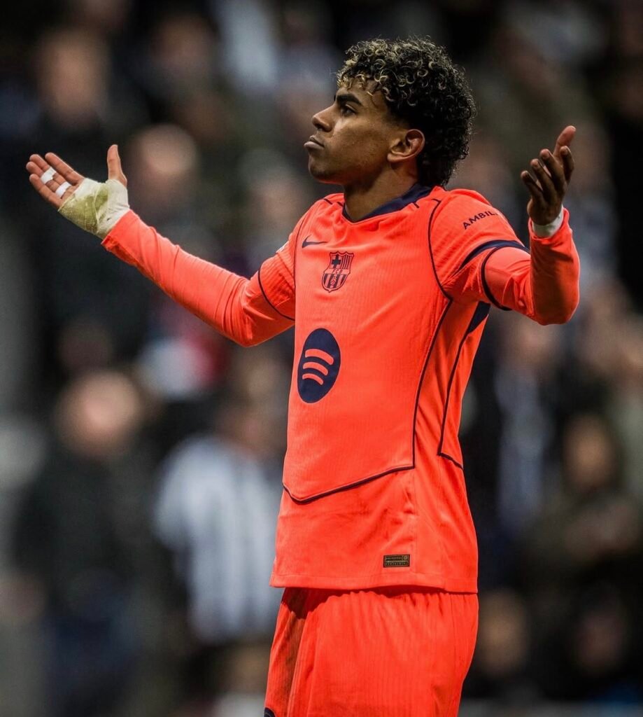 Celebración gol de Lamine Yamal. Foto de FC Barcelona.