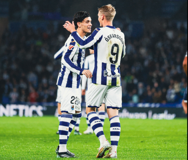 VIctoria de la Real Sociedad frente al Levante. FOTO: RealSociedad (x)